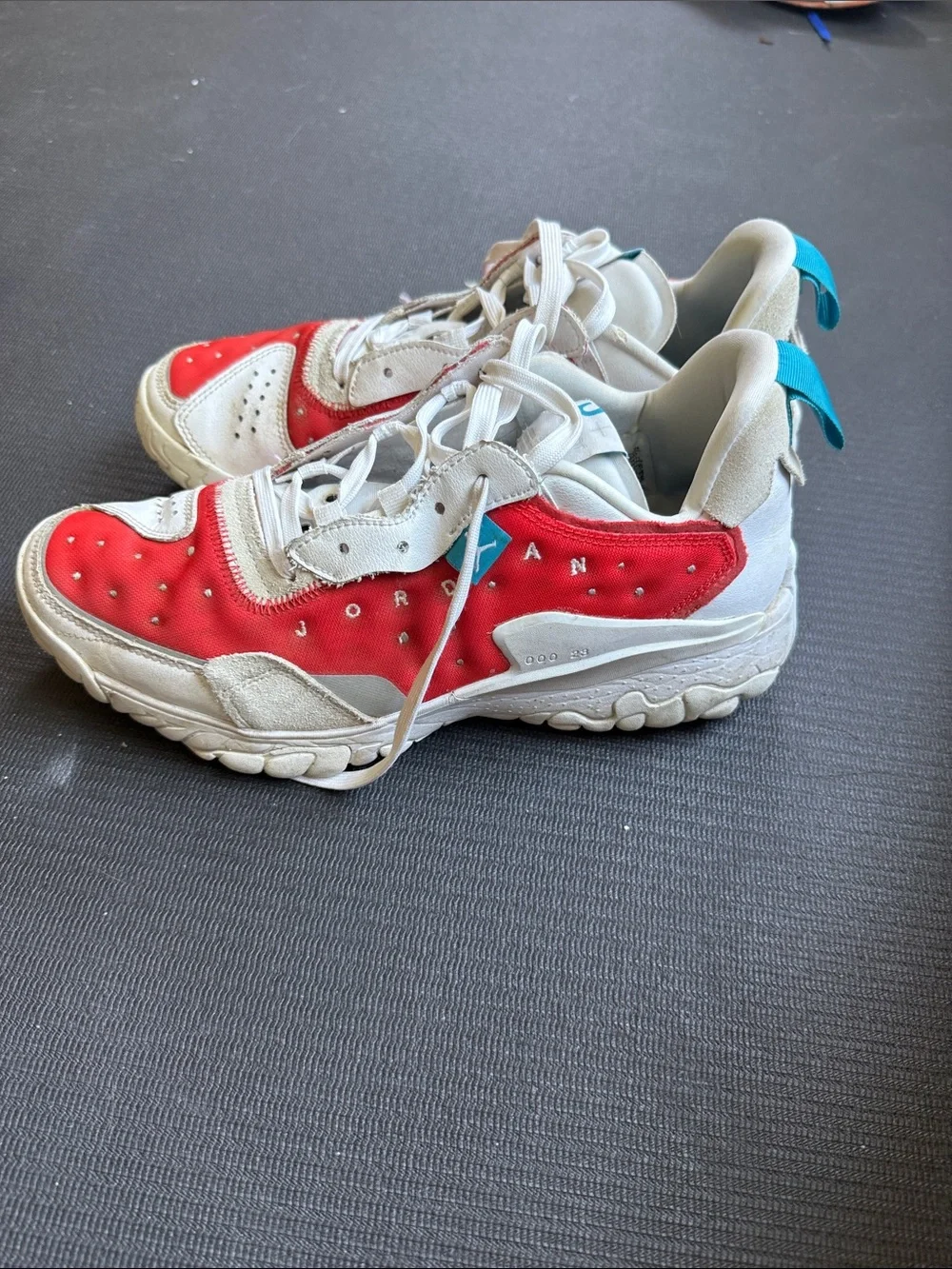 Jordan Kids Red and White Low-Top Sneakers
